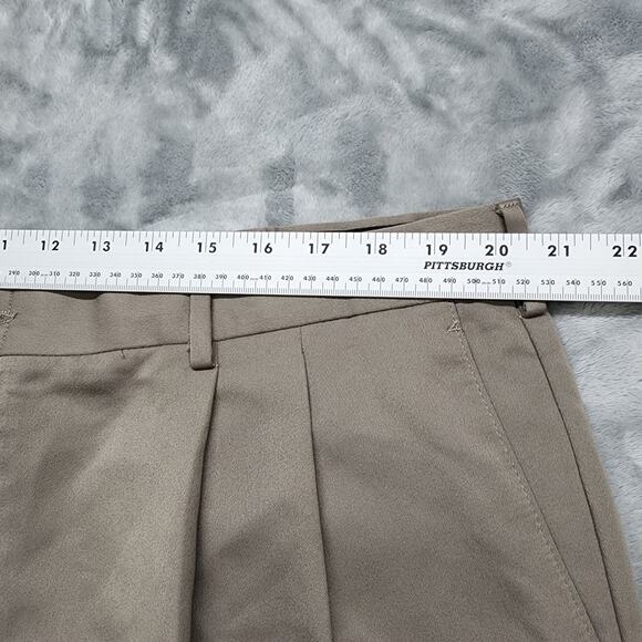 Taylor & Henry Pant Mens 42/30 Brown Pleated Relaxed Cuffed Microfiber Polyester - Picture 9 of 13